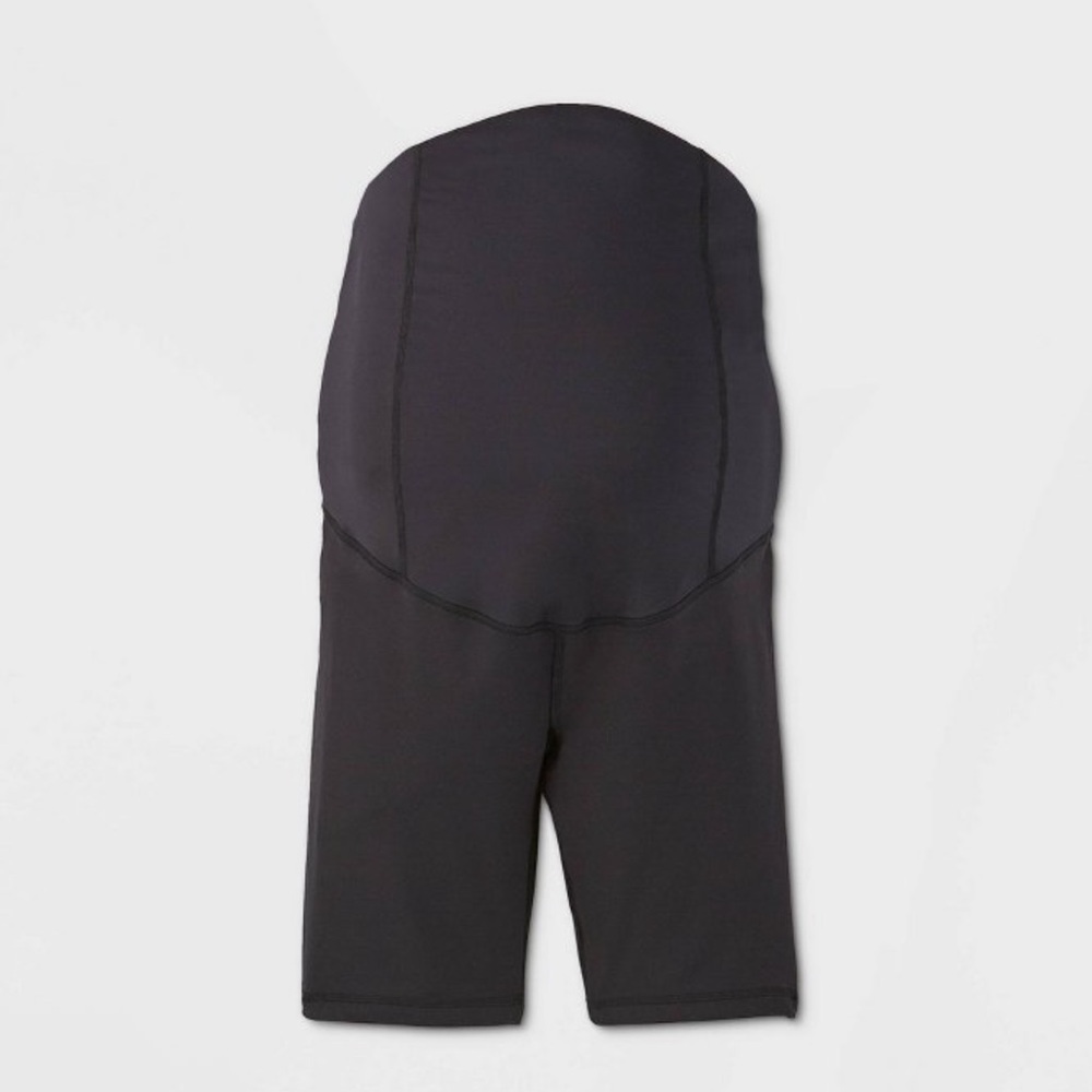 Over the Belly Black Maternity Biker Shorts